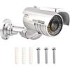 Othmro Falso Telecamera di Sicurezza Solare Alimentato Dummy CCTV Sistema di Sorveglianza, Sticker per la Casa Esterna Indoor Argento 1