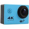 BJdfgE Ultra HD 4K Action Camera 30fps/170D Casco subacqueo Impermeabile Schermo da 2,0 pollici WiFi Controllo remoto Sport go Video Pro(Blue)
