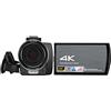 0℃ Outdoor Videocamera 4K Videocamera con Luce di Riempimento a LED, Videocamera Youtube Vlogging FHD da 30MP, Batterie Ricaricabili e Telecomando, la Decisione Migliore