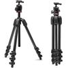 Manfrotto 055XPRO AS - Treppiede per fotocamera in fibra di carbonio a 4 sezioni, kit fotografico con testa a sfera XPRO, colonna di 90 gradi, carico 15 kg, piastra Arca-Swiss, per DSLR/Mirrorless