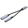 UNITEK Cavo splitter con connettore USB-C e 2 porte, 1 x USB-C per audio, 1 x USB-C per caricabatterie, ascolto e ricarica simultanei, potenza 18 W, qualità audio 16 bit/48 KHz