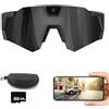 WANWEN Smart Glasses Camera, Occhiali con Telecamera 4K, Scatta Foto e Registra Video HD 1080P, Adatto per Uomini e Donne, Ideali per Gli Sport All'aria Aperta (Black A)