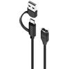 PLCPDM Efficiente cavo di ricarica USB C da polso a doppia uscita cavo intrecciato design liscio punta dritta o angolata cavo di ricarica in PVC per orologi