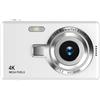 AMRTTWY Action Camera, Fotocamera digitale 4K HD con messa a fuoco automatica, videocamera for vlogging, zoom, video e fotografia,per Ciclismo, Moto(White)