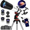 MEEZAA Telescopio professionale per adulti, con apertura da 90 mm, rifrattore da 800 mm, per bambini e principianti, completamente multistrato ad alta trasmissione con adattatore per telefono, borsa