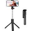 AMONIDA Asta per Selfie con Treppiede, Asta per Selfie Portatile Alimentata a Batteria in Acciaio Inossidabile ABS Telescopico con Telecomando per Video Dal Vivo (#1)