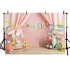 MEHOFOND MEHOFOTO 2,1 x 1,5 m Fotografia Sfondo Rosa Ragazza Festa di Compleanno 1st Candy Balloon Circo Ritratto Photo Banner Sfondo Forniture Decorazione