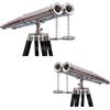 Nautical Replica Hub Binocolo cromato da pavimento in stile vintage, 40,5 cm, con treppiedi in legno nero, articolo regalo