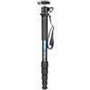 Leofoto Killer Kit MP-285C + LH-25 testa a sfera 5 sezioni CF Travel monopiede in fibra di carbonio 152,4 cm alto 43,2 cm piegato 0,6 cm e 1 cm