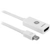GE Adattatore mini DisplayPort a HDMI, confezione da 8, adattatore video, unidirezionale, sorgente da visualizzare, Pigtail, Basic, bianco, 85004