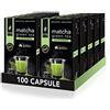 King Cup - 10 Confezioni da 10 Capsule di Matcha da Zuccherare, 100 Capsule 100% Compatibili con Sistema Nespresso di Bevanda al Gusto di Matcha, Senza Glutine e Senza Lattosio