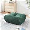 [en.casa] Pouf Poggiapiedi Imbottito Ottomana Seduta Extra con Rivestimento in Velluto a Coste Trapuntato per Camera da Letto Soggiorno 35x80x65 cm - Verde