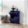 [en.casa] Scarpiera Salvaspazio con 2 Contenitori Ribaltabili Portascarpe in Metallo Mobile per Ingresso Giardino Spogliatoio - Blu Notte
