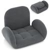 RELAX4LIFE Sedia da Pavimento Gaming, Sedia Pieghevole con Schienale Regolabile a 3 Posizioni e Braccioli a 5 Posizioni, Poltrona Lounge in Tessuto Scamosciato per Lettura e Meditazione, Grigio