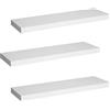 WOLTU Mensole da Muro Scaffale a Parete Decorazione per Cameretta Ufficio Libreria Porta CD/DVD Legno Bianco 60cm 3 Pezzi RG9319ws-3