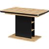 Vicco tavolo da pranzo allungabile Fenaro, Nero/Rovere, 120-160 x 80 cm | con scomparti aperti, estendibile per l'adattamento a diverse dimensioni del tavolo