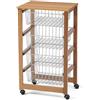 Arredamenti Italia Carrello Cucina GINGERONE, Legno - 4 Cestelli - Finitura Ciliegio Ar-It il cuore del legno