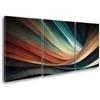 Giallobus - Quadri Grande Formato XXL - Astratto Moderno - Wavingrock - Tela Canvas - 218x100cm | 3pcs. x 70x100cm - Pronto da Appendere - Quadri Moderni per la casa