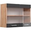 Vicco Mobile da cucina in vetro R-Line, Antracite lucido, 80 cm | 2 Ante · 1 Ripiano · Profondità - 31 cm · ✓ Liberamente combinabile · ✓ Tutto in vista