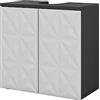Vicco Mobile sottolavabo per bagno Edge, Nero, 60 x 57 cm | con 2 porte, per la conservazione in bagno con meccanismo push-to-open