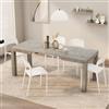 Mobili Fiver, Tavolo Allungabile First, 120(200) x80 cm, Grigio Cemento, per 6-8 persone, Tavolo Cucina, Soggiorno, Made in Italy