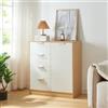 [en.casa] Comò con 4 Cassetti e Anta Casettiera per Camera da Letto Corridoio Soggiorno Mobile Organizzatore Archiviazione 90 x 80 x 40 cm Effetto Rovere/Bianco