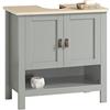 SoBuy Mobile sottolavabo con anta scorrevole Mobile bagno Mobile lavabo Grigio chiaro 60x30x60cm BZR69-HG