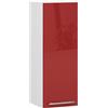 AKORD | Pensile da Cucina a Parete - Oliwia W30 | 2 Ripiani e 1 Anta Armadio da Cucina | Componibile Mobili da Cucine Armadi | Pannello laminato | 30 x 30 x 72 cm | Bianco | Rosso lucido