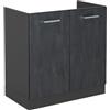 Vicco Mobile lavello cucina R-Line, Calce nera, 80 cm