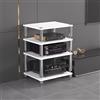 ZUGIATP Mobiletto AV HiFi A 3 Ripiani Ripiano In Legno Supporto Per Giradischi Mobile Stereo Sound Tower Rack Portaoggetti Per Console Multimediali(White,Four layers)