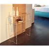 Slato Borea - Consolle in Cristallo Acrilico Trasparente, Mobile Ingresso, Tavolo Soggiorno, Sala d'Attesa, Ufficio, Mobile di Design, Made in Italy, 33x70x80 cm