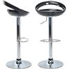 POPSPARK 2 x Sgabelli da Bar in plastica ABS Sedia da Pranzo con poggiapiedi 360°Regolabile (2 Pezzi，Nero)