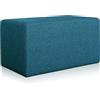 Deshome Pouf poggiapiedi 83x43x44 cm stoffa Idrorepellente: Pouf design moderno per divano soggiorno camera da letto, Puff poggiapiedi, Pouffe salotto Minerva (Blu)