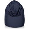 Bepouf - Pouf Poltrona Sacco Vuoto Blu Scuro, Media 70Øx110H cm 220L Poliestere + Sacco Palline Polistirolo Imbottire, Sedersi Bambini e Adulti Resistente, Pouf a Sacco anche Esterno