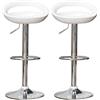 POPSPARK 2 x Sgabello da Bar con poggiapiedi Sedia da Pranzo Regolabile a 360 ° mobili Regolabile 59-80cm (Bianco)