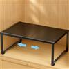 ZGWRYI Mensola Estensibile per Armadio, Ripiano Salvaspazio Cucina,Scaffale Portaoggetti Espandibile per Armadio Acciaio al Carbonio, per Bagno, Cucina(Black,L10.6-15in W9.8in H8.7in)