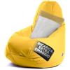 Avalon - Pouf Bambini Jive Deluxe Sfoderabile Super Resistente, Puff Poltrona per Sedersi Antimacchia, Pouf Sacco in Tessuto Antistrappo Impermeabile e Lavabile, Made in Italy(68x107cm-Giallo Limone)