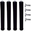 DOLCI SOGNI Set 4 Piedi Letto, Piedi per Rete a Doghe Universali, Fissaggio con Bullone, Gambe Letto in Acciaio Nero, Altezza 35 cm, Piedini letto Matrimoniale e Singolo, 100% Made in Italy