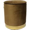 Generico Pouf Contenitore in velluto Poggiapiedi Basso in Velluto I Sgabello da Salotto Comfort Design Moderno,Porta Scarpe Diametro 37cm altezza 42 cm (tortora)