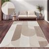 Paco Home Tappeto Cucina Da Esterno Salotto Moderno Balcone Terrazo Motivo Scandinavo Motivo Boho Monocolore, Dimensione:120x160 cm, Colore:Beige 2