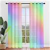 Surwin Colore Sfumato Tende per Interni, Tende a Vetro con Occhielli, 2 Pezzi Tende Camera da Letto, Tende Voile Semi Trasparenti, per Camera da Letto, Cucina, Soggiorno (107x160cm,Arcobaleno)