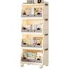 Generic Libreria Su Ruote - Scaffale Portaoggetti A Più Livelli Con Ruote, Carrello Mobile Per Soggiorno, Camera Da Letto, Ufficio E Piccoli Spazi (sotto Scrivania)(Beige,41.5 * 27 * 109cm)