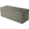 MG Design Pouf contenitore imbottito Grigio - capacità ca. 140 L, fino a 300 kg, superficie morbida con leggero riflesso, struttura in legno massiccio, già montato e facile da pulire