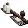 Generisch Organizzatore da parete per bagno, in noce, robusto, portasapone, portatile, organizzatore compatto | Affidabile soluzione per Home Kitchen Apartment Dorm