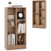KOMFOTTEU Libreria aperta con 5 scomparti, libreria per libri a 3 livelli, mobile portaoggetti con dispositivo antiribaltamento, libreria per soggiorno, camera da letto, 50 x 24 x 104 cm (naturale)