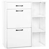 WOLTU Scarpiera a Ribalta, Scarpiera da Ingresso con Ripiani Aperti, Porta Scarpe con Cassetto, Organizer per Scarpe, Stivali, in Legno, Bianco, 80,2x30x90 cm
