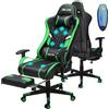 Douxlife Sedia da Gaming con Massaggio a 7 Punti, Sedia da Ufficio Ergonomica Schienale Regolabile 90-175°, Bracciolo 2D Regolabile, Poltrona da Gaming per Adulti, Portata 150-180 kg, Nero Verde