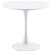 buybyroom Tavolo da Pranzo Moderno Rotondo per Cucina Soggiorno Sala da Pranzo Balcone 70 x 70 cm Bianco