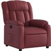vidaXL Poltrona Reclinabile Rosso Vino in Similpelle