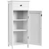 LIFEZEAL Mobiletto Bagno Salvaspazio, Mobiletto Multiuso in Legno 35,5 x 30,5 x 88cm, Mobile Bagno con Cassetto e 1 Porta, Armadietto da Terra con Ripiani Regolabile per Cucina e Soggiorno, Bianco